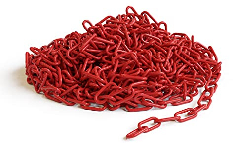 Montour Line Plastic Chain Safety Barrier, Red, 2 Inch X 500 Foot
