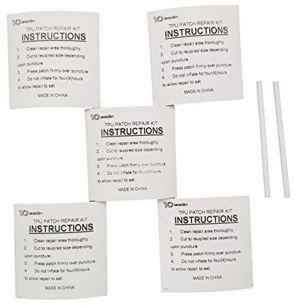 Paquete de 5 parches de TPU para piscina Kit de reparación para colchón de aire, piscina, flotadores de piscina, tubos de aire y juguetes inflables con 2 piezas de tubos de plástico desinflado