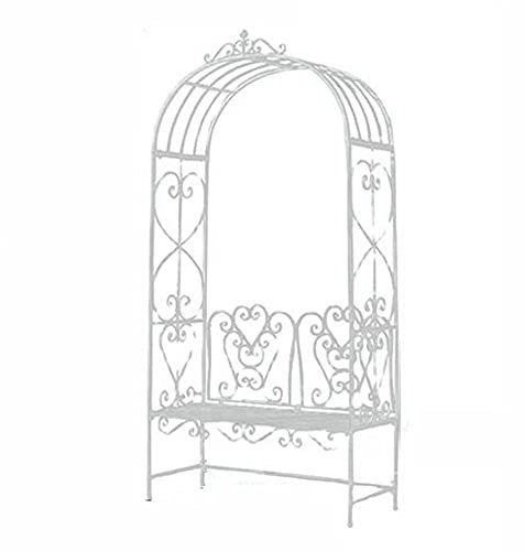 MENG Metal Arch For Garden With Bench Pergola Arbor Outdoor Rose Arch Trellis For Plant Climbing Roses Clematis Beautiful Scrollwork Decorative, Easy Assemble