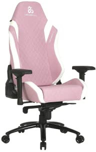 Newskill Neith Zephyr Chaise de gaming ergonomique en tissu avec accoudoirs 4D, dossier réglable à 180 degrés, avec coussins lombaires et cervicaux, disponible en 8 couleurs, blanc et rose