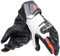 Dainese - Carbon 4 Long Lady Gloves, Lange Sport-Motorradhandschuhe aus Schafsleder mit Knöchelschützern aus Carbon, Frau, Schwarz/Weiß/Fluo-Rot, M
