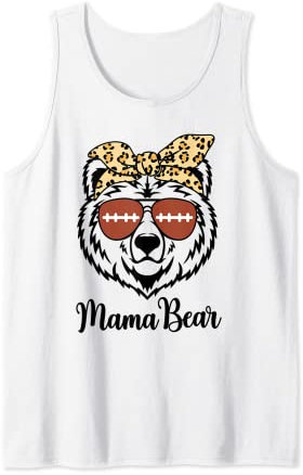Fußball Mama Bär mit Sonnenbrille und Leoparden-Bandana-Oberteil Tank Top