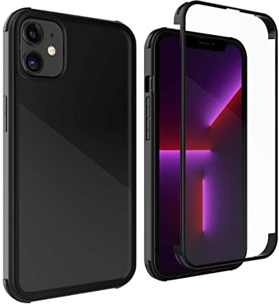 MyGadget 360 Grad Hülle für iPhone 11 - Rundumschutz Vorne & Hinten - Full Cover mit eingebautem Displayschutz - Vollschutz in Schwarz