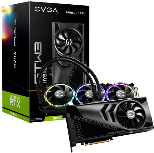 EVGA GeForce RTX 3090 Ti FTW3 ULTRA HYBRID GAMING, 24G-P5-4988-KR, 24GB GDDR6X, iCX3, HYBRID Cooler, ARGB LED, Backplate, Free eLeash