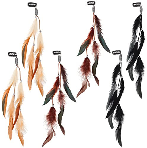 FOMIYES 6st Haarspange Mit Federquaste Haarverlängerungen Aus Federn Dekorative Haarspangen Haarschmuck Festival Haarverlängerungsclip Für Frauen Frauenhaar Kleidung Cosplay Fräulein