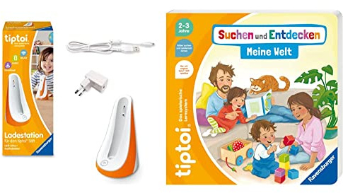 Ravensburger tiptoi Ladestation 00111 - lädt Akku und Audiodateien & Suchen und Entdecken - Meine Welt
