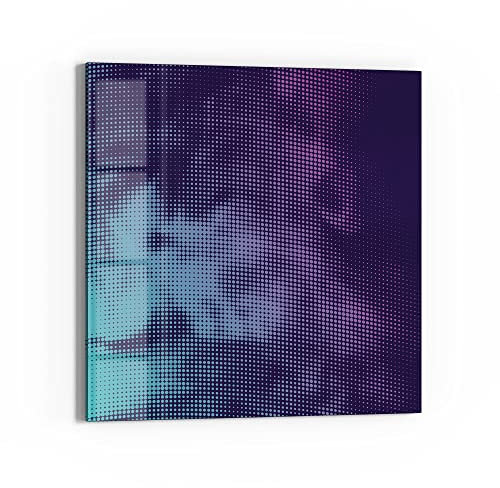 DEQORI Glas-Magnettafel | 30x30 cm groß | Motiv Türkis-Pinker Farbdunst | Memo-Board aus Glas | Magnetboard inkl. Magnete, Stift & Tuch für Küche & Büro | Tafel magnetisch & beschreibbar