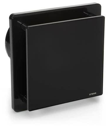 STERR Black Bathroom Fan 5 inches / 125 mm - Extractor Fan - Glass Front - Modern Look - BFS125-B - 20 W