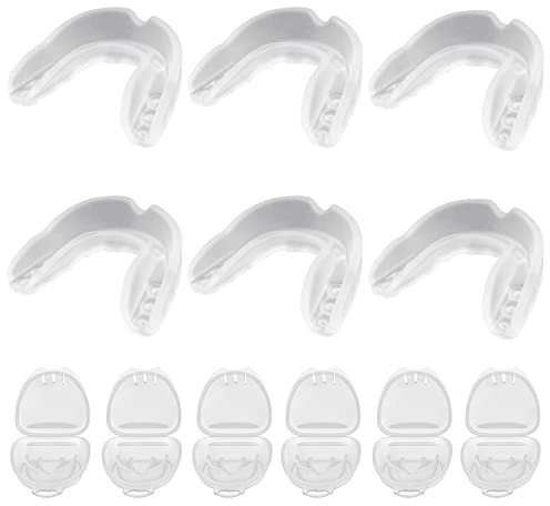 Mundschutz Boxen, 6 Stücke Sport Zahnschutz Mundschutz Boxen Herren,Sportmundschutz für Boxen, Kampfsport, MMA, Muay Thai, Hockey, Schützt Zähne, Zahnfleisch & Kiefer(Transparent)