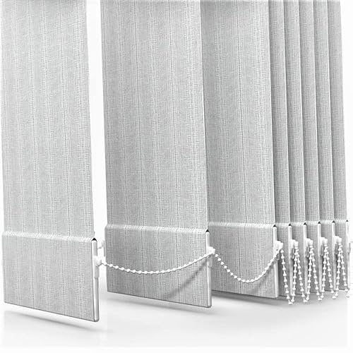 HOMESMART BLINDS Dimout Replacement Vertical Blind Slats Louvres Made to Measure 89mm (3.5) Feather Weave White - Up To 4M /157 Inch Length