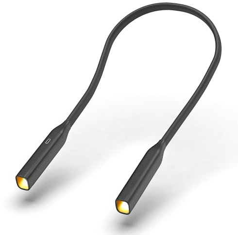 Lxsino Lampe de lecture de cou pour lire au lit la nuit, lampe de cou rechargeable longue durée jusqu'à 80 heures, 3 couleurs et 6 niveaux de luminosité