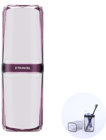 MEIJMJIA - Transparent Travel Zahnbürstenhalter Zahnpasta Box | Portable staubdichte Antibakterielle Home Camping Schule Zahnbürste Box (Transparent lila)