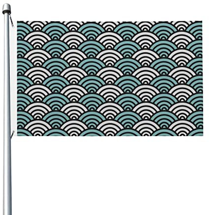 Bannière de décoration, drapeau blanc et vert, 1,5 x 0,9 m, drapeau double face adapté pour intérieur et extérieur