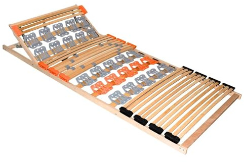 Coemo 7-Zonen-Tellerlattenrost KombiFlex, 140x200 cm, Kopfteilverstellung | Lattenrahmen Made in EU, Lattenrost mit Kopfteilverstellung, KombiFlex 7-Zonen-Federholzleisten-Tellerlattenrost