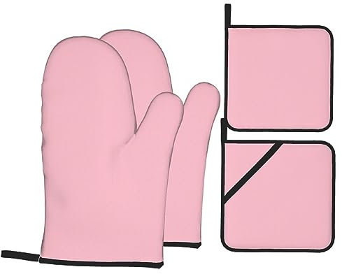 YYHWHJDE Lot de 4 maniques et maniques roses unies : épais et durables, isolants thermiques
