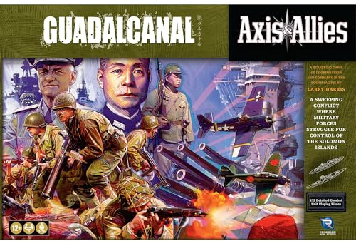 Renegade Game Studios Axis & Allies: Guadalcanal – WWII Strategy Board Game, Naval & Air Combat, 2-Player Tactical Warfare, Updated Miniatures & Rulebook, Ages 12+