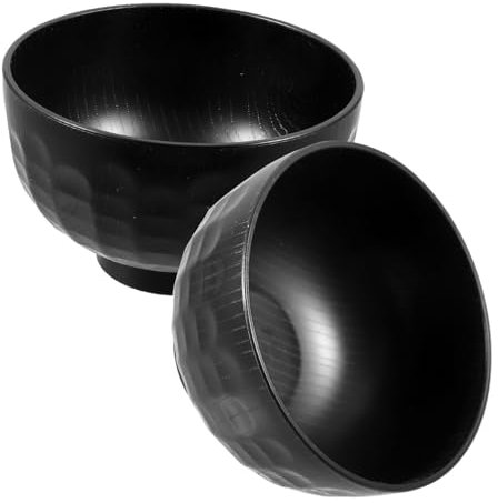 HOMSFOU 2 Piezas Tazón De Sopa De Miso Bol Plato De Sushi Tazón De Avena Contenedor De Comida Miso Cuencos Lacados Tazón De Arroz Al Vapor Plato De Condimento Estilo Japones