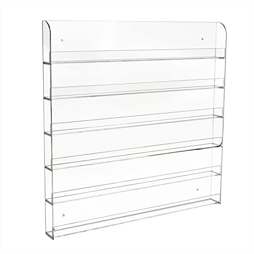 panfudongk Acrylic Nail Polish Display Stand Wall Mounted Transparent Organizer 6 Layers 96 Bottles