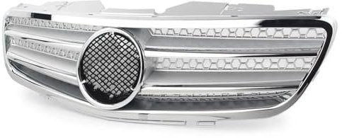 TARCIN Calandra Anteriore per Mercedes per Benz per SL Classe R230 SL500 SL600 SL550 W230 2003-2006 Griglia Anteriore per Auto in Argento Cromato Griglie Anteriori