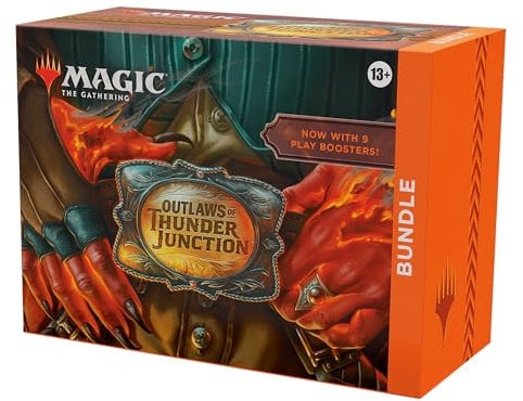 Magic: The Gathering – Outlaws von Thunder Junction Bundle – 9 Play-Booster, 30 Länderkarten + exklusives Zubehör (English Version)