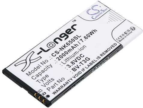 TCTK Akku 2000mAh Kompatibel mit [Microsoft] Lumia 650, RM-1154, für [Nokia] Lumia 650, RM-1154 Ersetzt BV-T3G