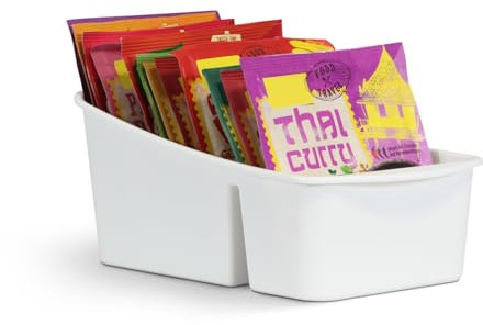 Pro Home Küchen Organizer mit 3 Fächern - Aufbewahrungsbox für Tütensuppen, Gewürzmischungen uvm. Ordnungssystem für Lebensmittel Kunststoff