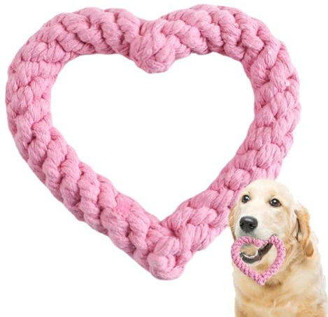 Hund Herz Seil Spielzeug, Valentinstag Hund Kauspielzeug, Herzförmiges Seil Hundespielzeug, Valentinstag Welpenspielzeug, Hundeseilspielzeug für Valentinstag, Valentinstag Hundebedarf, Valentinstag