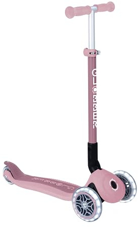 GLOBBER Primo Foldable Lights Eco Roller – Tretroller Kinder ab 3 Jahre - Scooter 120/80 mm - ABEC 5, 3-rädrig LED-Rollen– höhenverstellbar