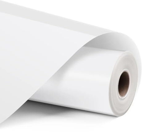 LOKLiK Rouleau Blanc de Vinyle Permanent Adhésif Matte Tissus Textiles 1 pc 30.5 x 180 cm Feuille de Vinyle Résistante - Décoration Sur Verre, Plastique, Céramique