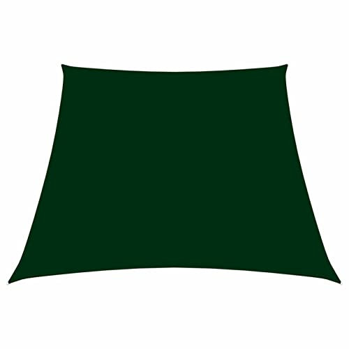 Homgoday Parasol tipo vela de tela Oxford tipo Trapecio 2/4 x 3 m verde oscuro, muebles de exterior para privacidad, toldo para jardín, balcón, toldo para exterior, toldo lateral para terraza exterior