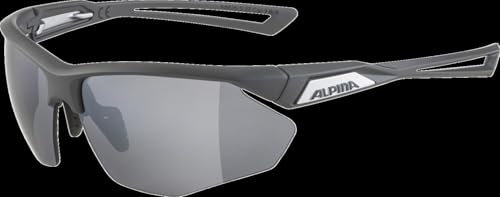 ALPINA NYLOS HR - Verspiegelte und Bruchsichere Sport- & Fahrradbrille Mit 100% UV-Schutz Für Erwachsene, midnight-grey matt One Size