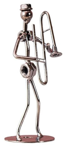FLCPJGV Musikalische Mann Statue Musiker Spieler Skulptur Musiker Tischplatte Figur für Schreibtisch, Posaune