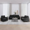 CCCINER 3-TLG. Sofagarnitur mit Kissen Schwarz Samt,Edle Wohnlandschaft mit Samtbezug Perfekter Ort zum Entspannen, Lesen und Genießen Sofas & Couches