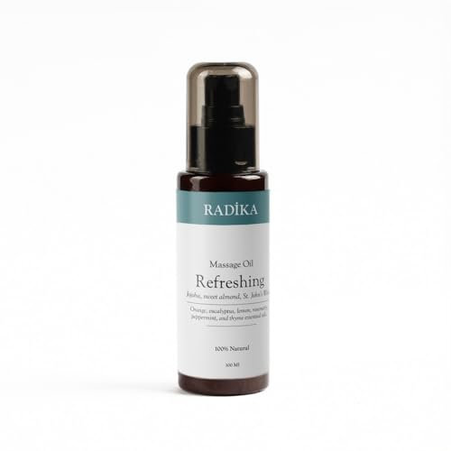Radika Aromatherapy 100ml | Massageöl |Shea, Jojoba, Süßmandel, Eukalyptus, Minze, Zitrone, Orangenschale, Rosmarin,Thymian ätherische Öle Massage oil