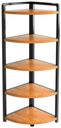 Mueble Esquinero Estante Esquinero De 5 Niveles, Soporte Esquinero Con Marco De Acero, Estante Esquinero Independiente, Estante De Exhibición Para Cocina Y Sala De Estar Expositor de Pared Organizador
