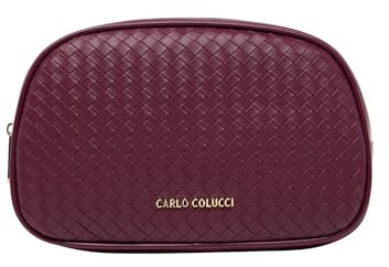 Carlo Colucci Geflochtene Kulturtasche Rot OS