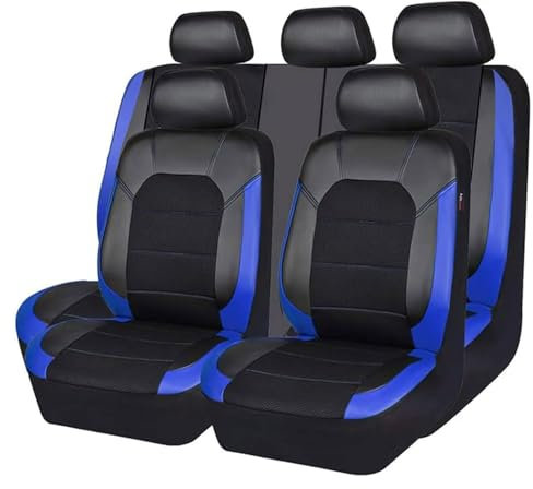ZHAOHAO Autositzbezüge für Skoda Octavia IV Combi 2017 2018 2019 2020 2021 2022 2023 2024 2025, Allwetter Komfortabler Ledersitzbezüge Wasserdichtes Full Set Sitzbezüge Auto Zubehör,Blue