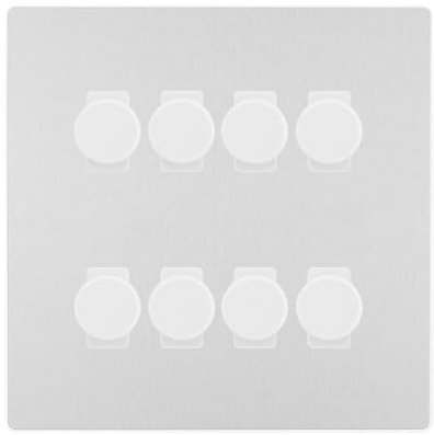 BG Evolve Brushed Steel 8 Gang Trailing Edge LED Dimmer Custom Grid Switch