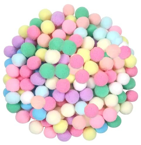Barlone Pompons zum Basteln, 200 Stück 2cm Bunt Mini Pompons zum Basteln, Filzkugeln Bunt, Bommel zum Basteln für Lustige DIY Kreative Handwerk, Feine Haar-Accessoires, Partydekoration