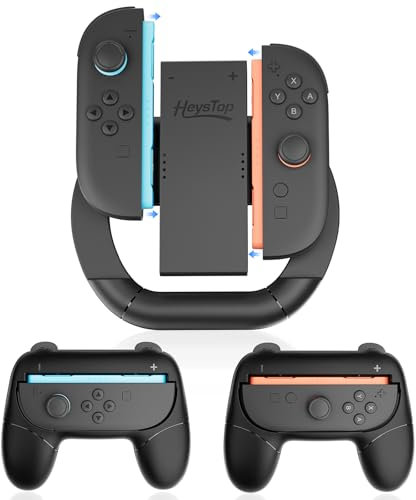 HEYSTOP Grip per Nintendo Switch 2 Joycon,Set di Cover per JoyCon Comfort Grip 3 in 1,Accessori per Controller di Gioco Perfetti per Giochi di Corse Gioco Compatibile con Nintendo Switch 2 Controller