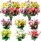 YXYQR 12 Bundles Outdoor Artificial Daisy Silk Flowers Fake Wildflowers UV Resistant Faux Flowers Plastic Plants Greenery Floral Arrangement for Indoor Pot Vase Graves Window Box Outside (Mixed)