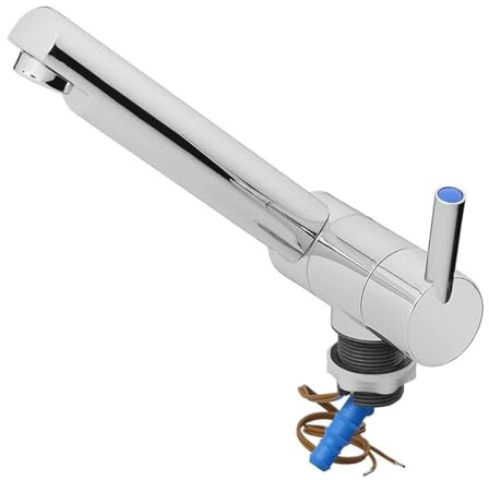 Moritz Campingwasserhahn 12V klappbar chrom – Kaltwasser Wohnmobil Caravan | Einhebel-Klapphahn aus verchromtem Kunststoff, Mikroschalter für Tauch- und Druckpumpe, platzsparend für Wohnwagen und Boot
