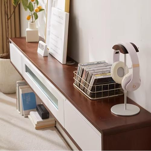 GLMGBP Hängender TV-Schrank, Wand-TV-Einheit, Multimedia-Konsole, Wohnzimmer, schwebender Lagerschrank aus Holz, Gummiholzmaterial (C, 300 cm)