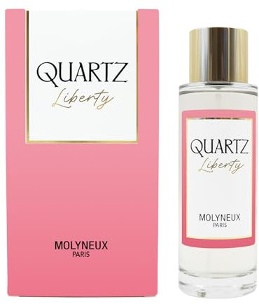 MOLYNEUX - Quartz Liberty – Eau de Parfum Femme, Parfum floral fruité aux notes de rose, jasmin, agrumes et litchi, Fragrance féminine d'été, Parfum sensuel et lumineux pour femme, 100 ml