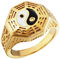 Healvian Tai Chi Titanium Stahlring Herrenschmuck Ringe Chinesischer Bagua- für chinesischer Bagua- Moderinge für Ringe Golden