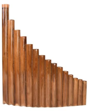 Pan Flute 15 Pipes G Tone Panpipes Wooden Wind Instrument for Students