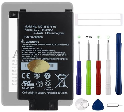Swark Batteria di ricambio 1420 mAh, 58-000008, compatibile con MC-354775-03 58-000008 EY21 S2011-03-A S2011-00-03-S con kit di strumenti di riparazione aggiornati