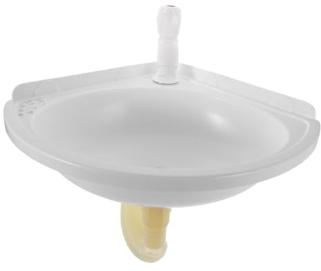 HOMSFOU Corner Wall Mount Bathroom Sink Plastic Triangle Vessel Sink for Small Bathrooms Balconies Wall Hung