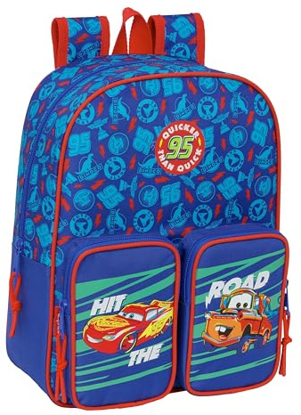 safta CARS Schulrucksack für Kinder, ideal für Kinder verschiedener Altersgruppen, bequem und vielseitig, Qualität und Widerstandsfähigkeit, 27 x 10 x 33 cm