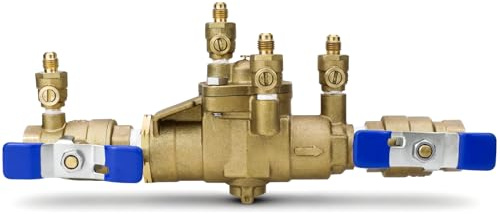 3/4 009M3-QT Backflow Preventer,Reduced Pressure Zone (RPZ) Valve Assembly,Prevent Backpressure and Backsiphonage 009M3